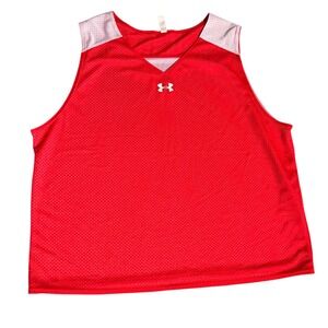 Under Armour HeatGear Reversible Mesh Basketball TankTop Red White XXL Loose Fit